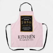 Personalized 70th Birthday Cook Chef Baker Pink エプロン (正面)