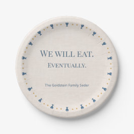 Personalized 7-Inch Passover Seder Appetizer Plate ペーパープレート
