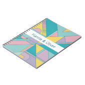 Personalized 80s Memphis Style Geometric Notebook ノートブック (左側)