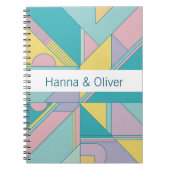 Personalized 80s Memphis Style Geometric Notebook ノートブック (正面)