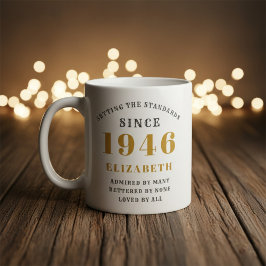 Personalized 80th Birthday 1946 Add Name Elegant コーヒーマグカップ