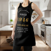 Personalized 80th Birthday 1946 Black & Gold エプロン