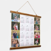 Personalized 8 Photo Collage 2026 Family Calendar 吊り下げ型タペストリー (傾斜あり)