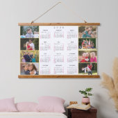 Personalized 8 Photo Collage 2026 Family Calendar 吊り下げ型タペストリー (寝室)