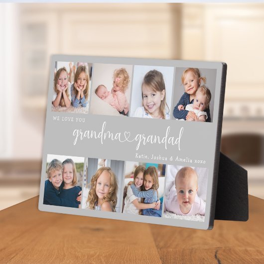 Personalized 8 Photo Grandparents We Love you フォトプラーク