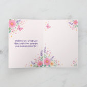Personalized 8th Birthday Card for Girl | Floral カード (内部)
