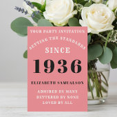 Personalized 90th Birthday 1936 Add Your Name Pink 招待状