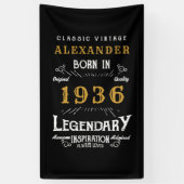 Personalized 90th Birthday 1936 Vintage Legend 横断幕 (縦)