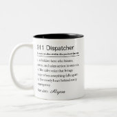 Personalized 911 Dispatcher Definition ツートーンマグカップ (左)