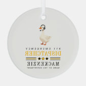 Personalized 911 Dispatcher Goose With Headset ガラスオーナメント (裏面)