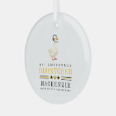 Personalized 911 Dispatcher Goose With Headset ガラスオーナメント (正面左)