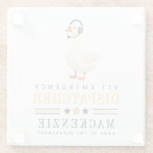 Personalized 911 Dispatcher Goose With Headset ガラスコースター (裏面)