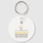 Personalized 911 Dispatcher Goose With Headset キーホルダー (裏面)