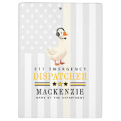 Personalized 911 Dispatcher Goose With Headset クリップボード (裏面)