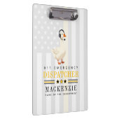 Personalized 911 Dispatcher Goose With Headset クリップボード (右)