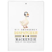 Personalized 911 Dispatcher Goose With Headset クリップボード (裏面)