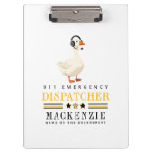 Personalized 911 Dispatcher Goose With Headset クリップボード (正面)
