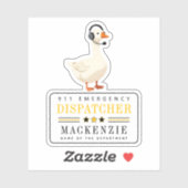 Personalized 911 Dispatcher Goose With Headset シール (シート)