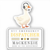 Personalized 911 Dispatcher Goose With Headset シール (正面)