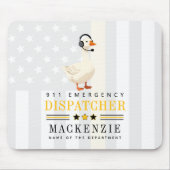 Personalized 911 Dispatcher Goose With Headset マウスパッド (正面)