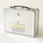 Personalized 911 Dispatcher Goose With Headset メタルランチボックス (裏面)