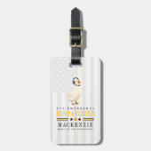 Personalized 911 Dispatcher Goose With Headset ラゲッジタグ (正面縦)