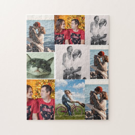 Personalized 9 Photo Collage ジグソーパズル (縦)