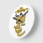  Personalized 9th Birthday King Crown Design ラウンド壁時計 (傾斜)