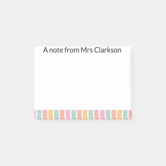 Personalized "A Note From Your Teacher" Sticky  ポストイット (正面)
