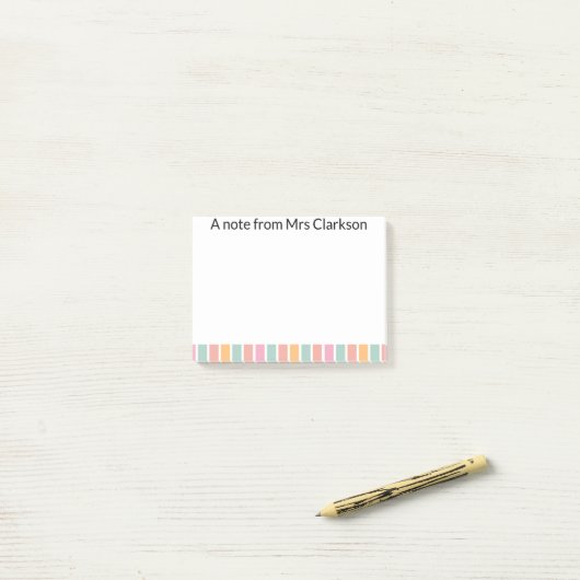Personalized "A Note From Your Teacher" Sticky ポストイット (デスク上)