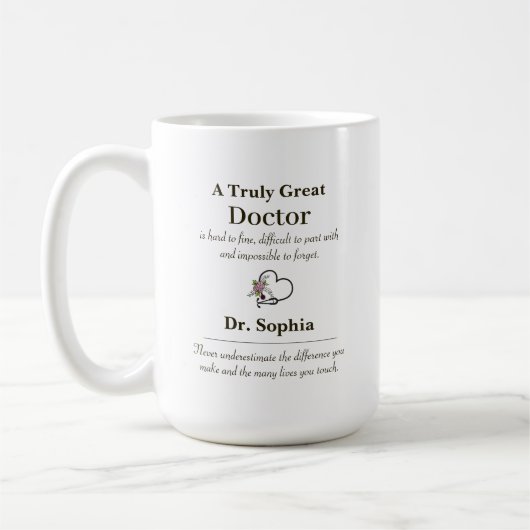 Personalized A Truly Great Doctor Appreciation コーヒーマグカップ (左)