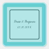 Personalized Abstract Blue & White スクエアシール (正面)