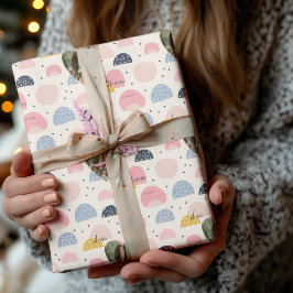 Personalized Abstract Pastel with Photo and Name ラッピングペーパー