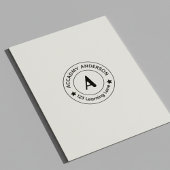 Personalized Academic Initial A Round Seal Stamp ラバースタンプ