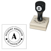 Personalized Academic Initial A Round Seal Stamp ラバースタンプ (押印)
