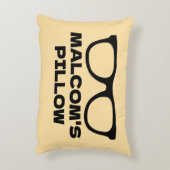 Personalized accent pillow with black spectacles アクセントクッション (裏面(縦))