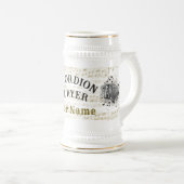 Personalized Accordion player beer stein mug ビールジョッキ (正面右)