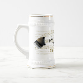 Personalized Accordion player beer stein mug ビールジョッキ