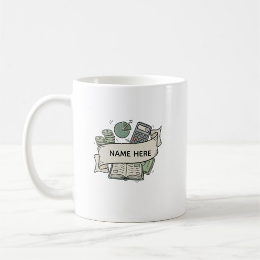 Personalized Accountant Finance Professional Coffe コーヒーマグカップ (左)