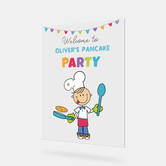 Personalized Acrylic Sign for Kids Pancake Party アクリルサイン (傾斜)