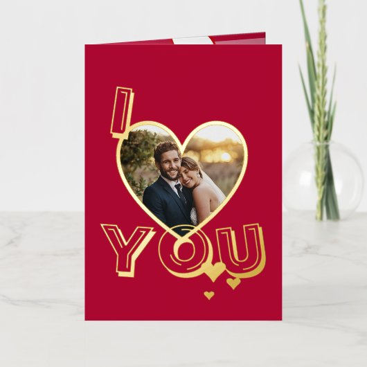 Personalized Add Your Photo Valentine's Day Card 箔シーズンカード (正面)