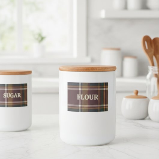 Personalized Adhesive Jar Label - Brown and Plum  フードラベル