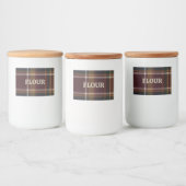 Personalized Adhesive Jar Label - Brown and Plum  フードラベル (ボトル)