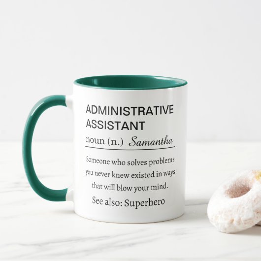 Personalized Administrative Assistant Definition マグカップ (ドーナツ)
