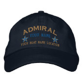 Personalized Admiral Stars Ball Cap Embroidery 刺繍入りキャップ (正面)