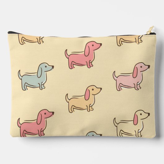 Personalized Adorable Dachshund Dog Pattern アクセサリーポーチ (裏面)