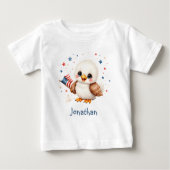 Personalized Adorable Eagle Patriotic Baby  ベビーTシャツ (正面)