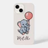 Personalized Adorable Elephant with Balloon Phone  iPhoneケース (裏面)