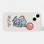 Personalized Adorable Elephant with Balloon Phone iPhoneケース (裏面横)