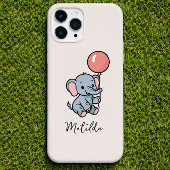 Personalized Adorable Elephant with Balloon Phone  iPhoneケース